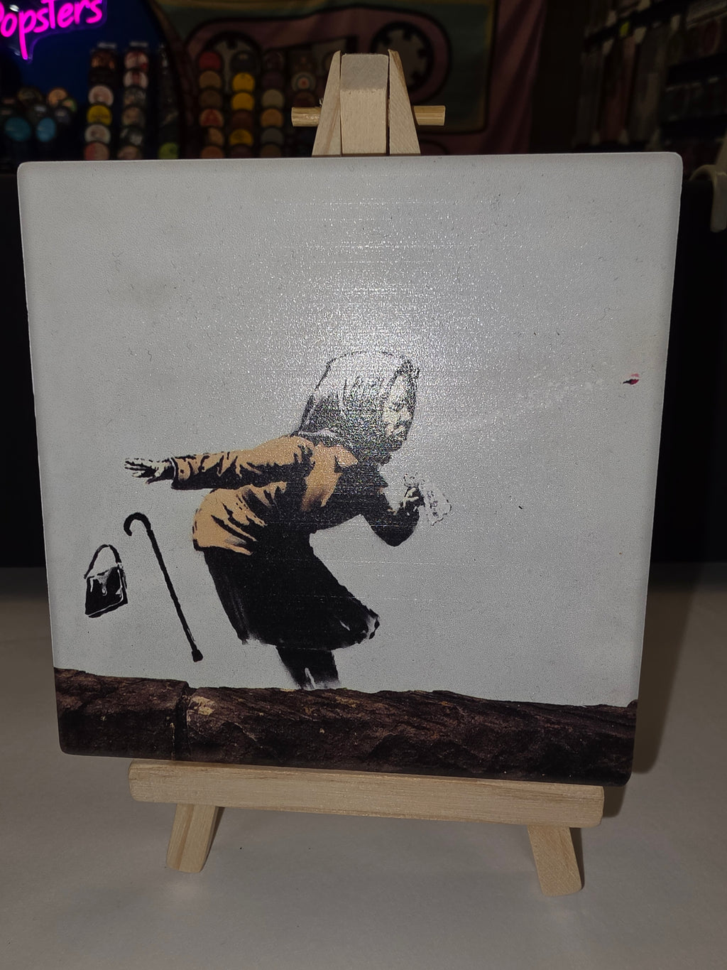 Banksy Ceramic Coaster image 0