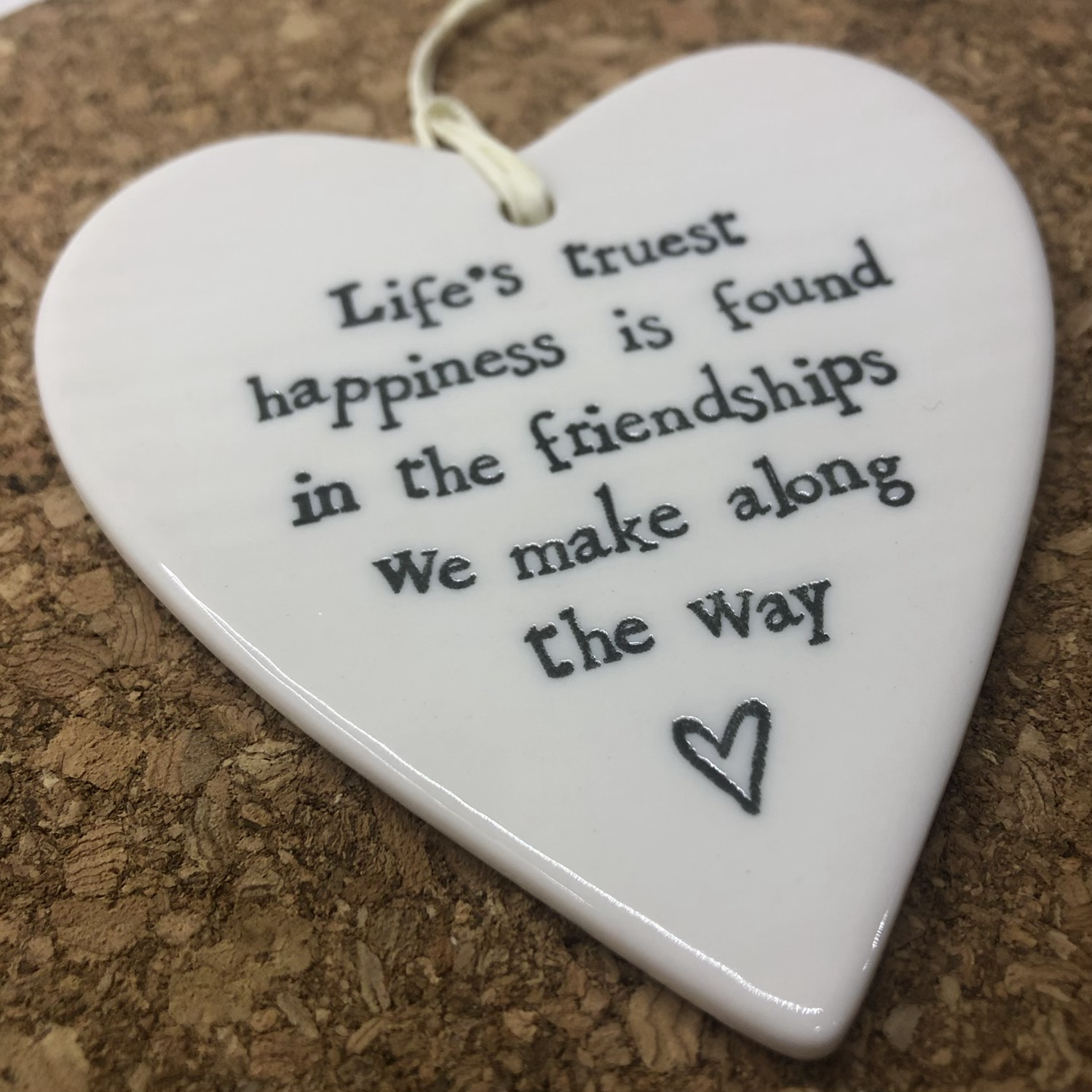 Ceramic Hanging Heart  Lifes Truest Happiness  image 2
