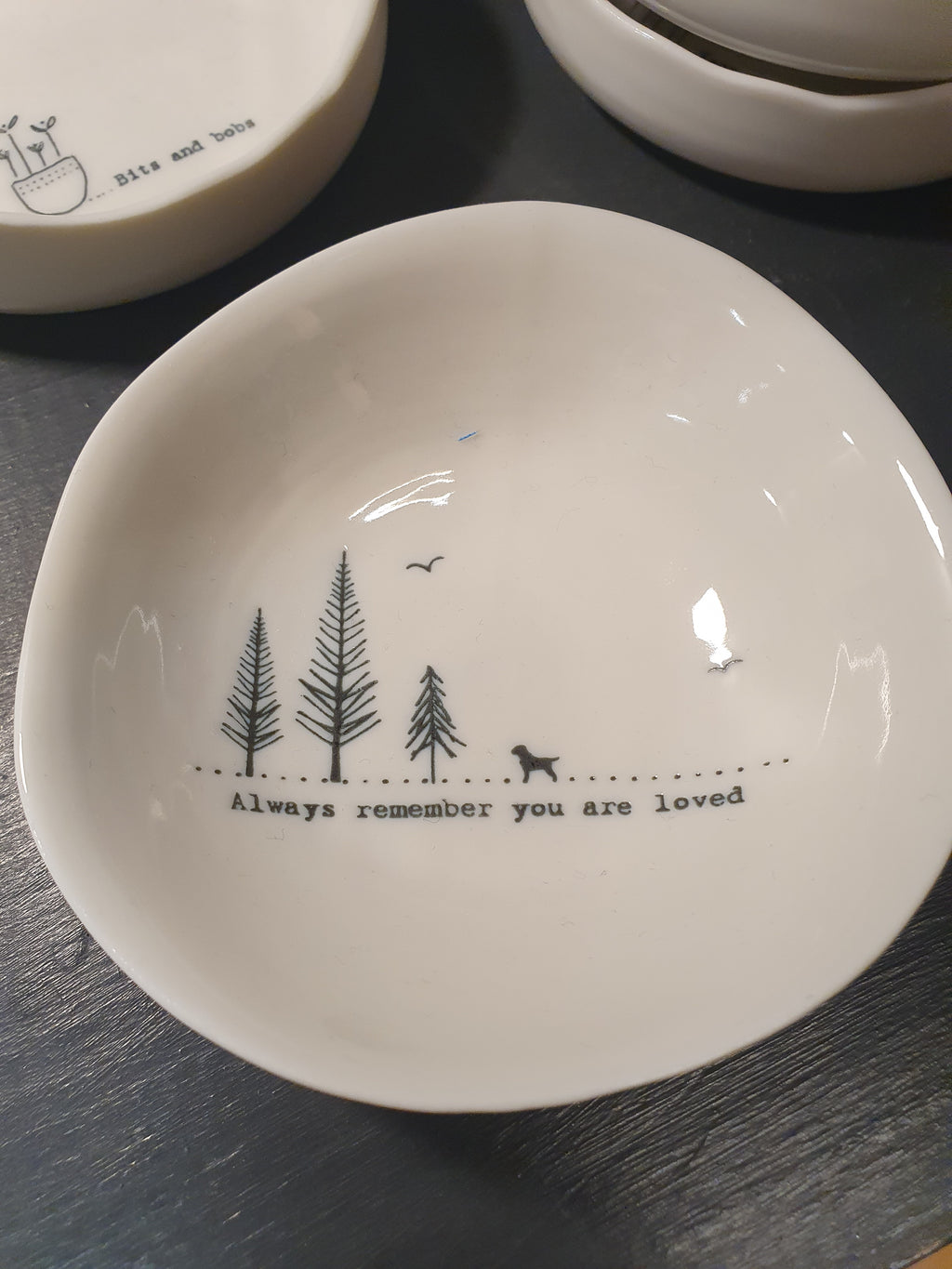 Ceramic Wobbly Trinket Bowl Medium Alway Remember image 1