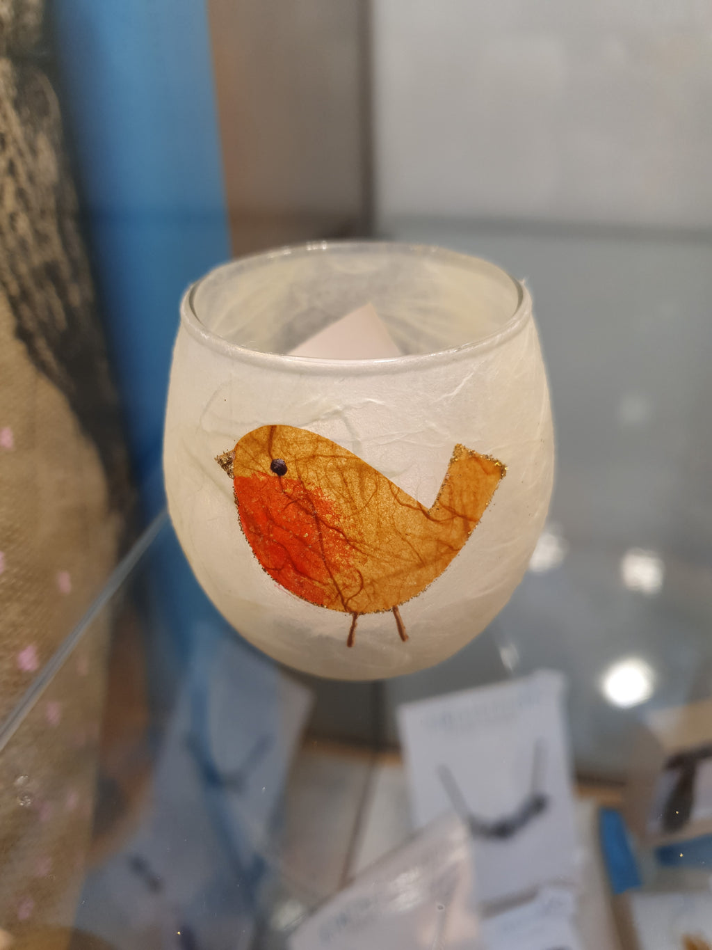 Strawsilk T light votive Robins (Cream) image 0