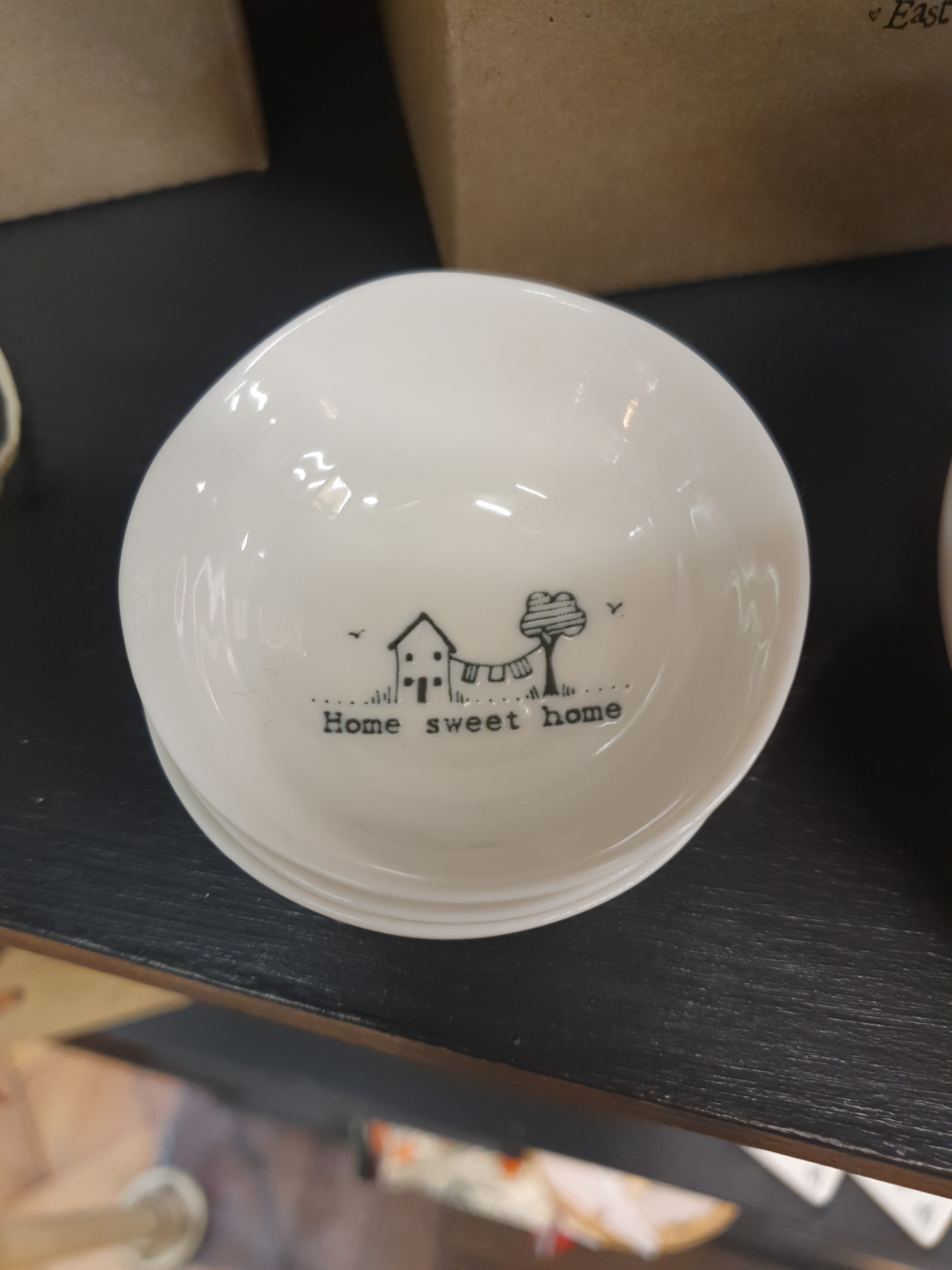 Ceramic Wobbly Trinket Bowl Small Home Sweet Home image 1