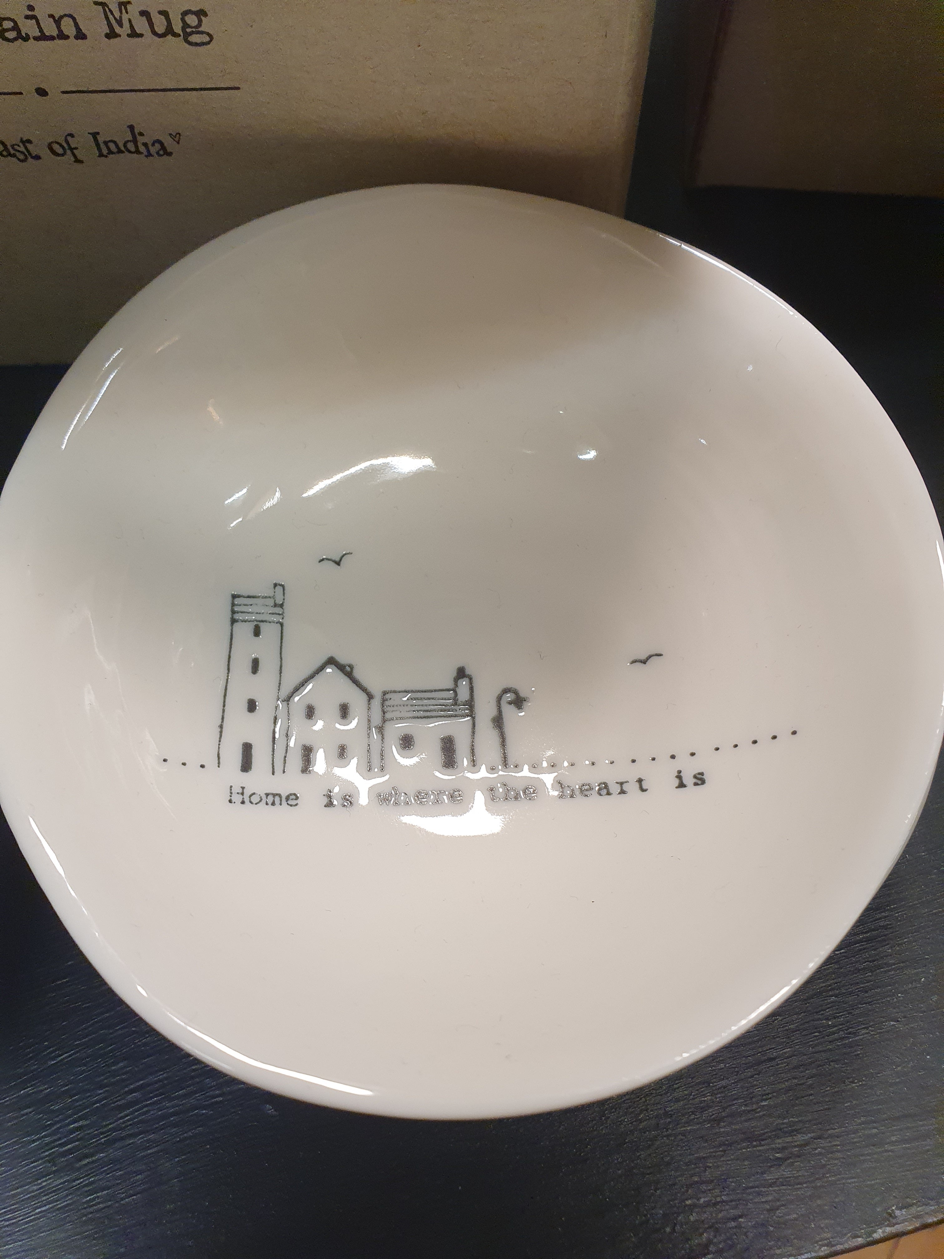 Ceramic Wobbly Trinket Bowl Medium Home Is Where The Heart Is image 1