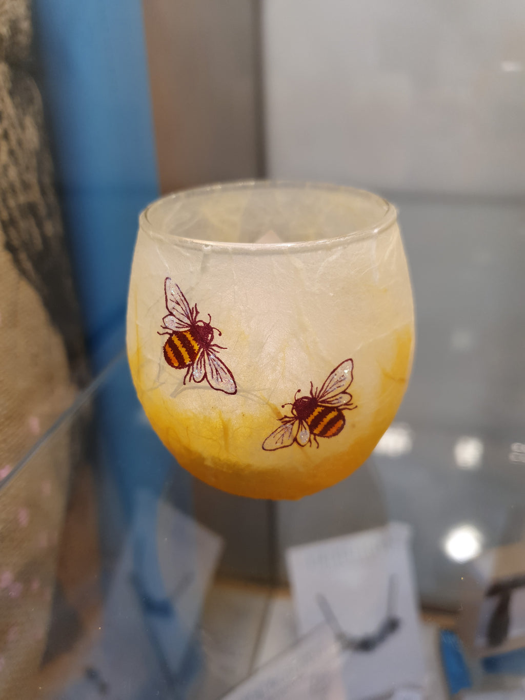 Strawsilk T light Votive Busy Bees image 0