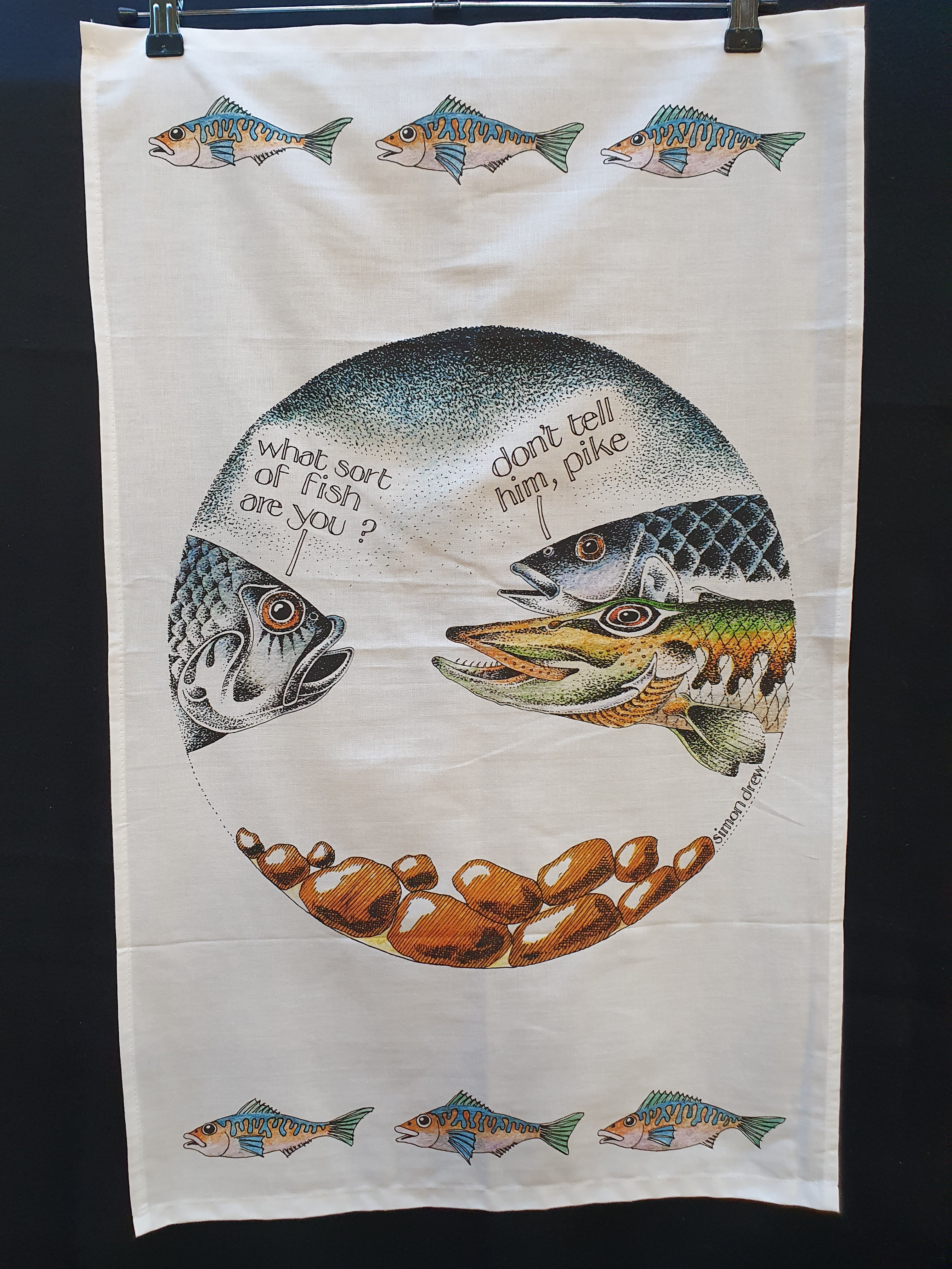 Simon Drew T Towel Don’t tell him Pike image 0
