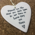 Ceramic Hanging Heart  Friends Are Like Stars image 0