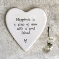 East of India Coaster Happiness is a Glass of Wine With A Good Friend image 0
