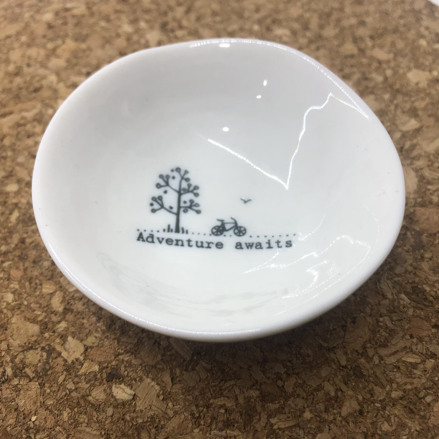 Ceramic Wobbly Trinket Bowl Small Adventure Awaits image 2