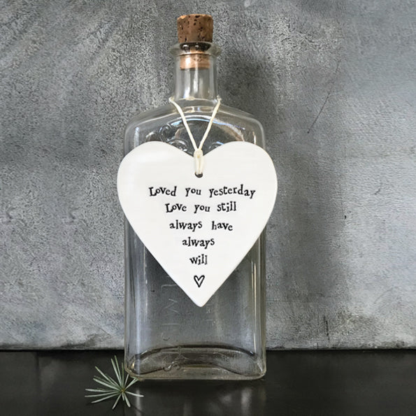 Ceramic Hanging Heart  Loved You Yesterday  image 1