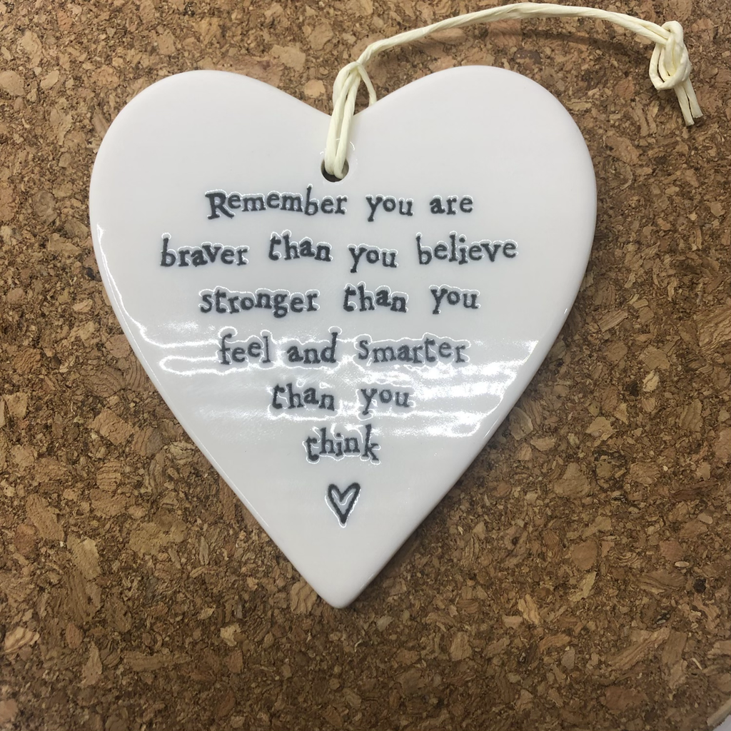 Ceramic Hanging Heart  Remember You Are Braver image 4