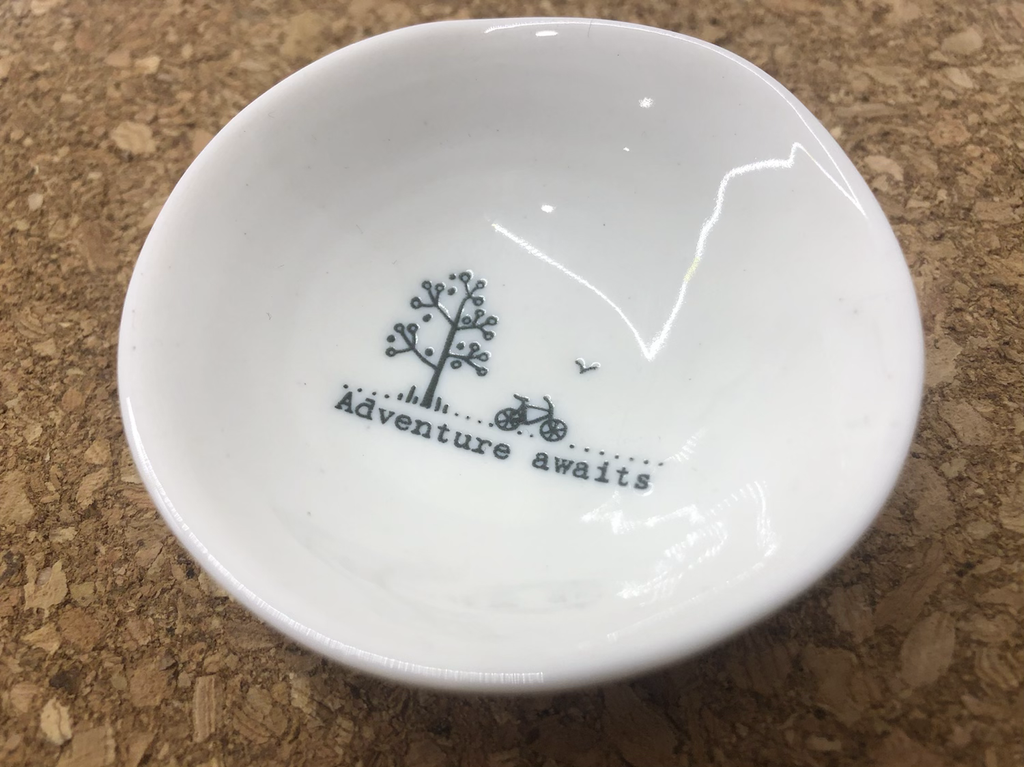 Ceramic Wobbly Trinket Bowl Small Adventure Awaits image 1