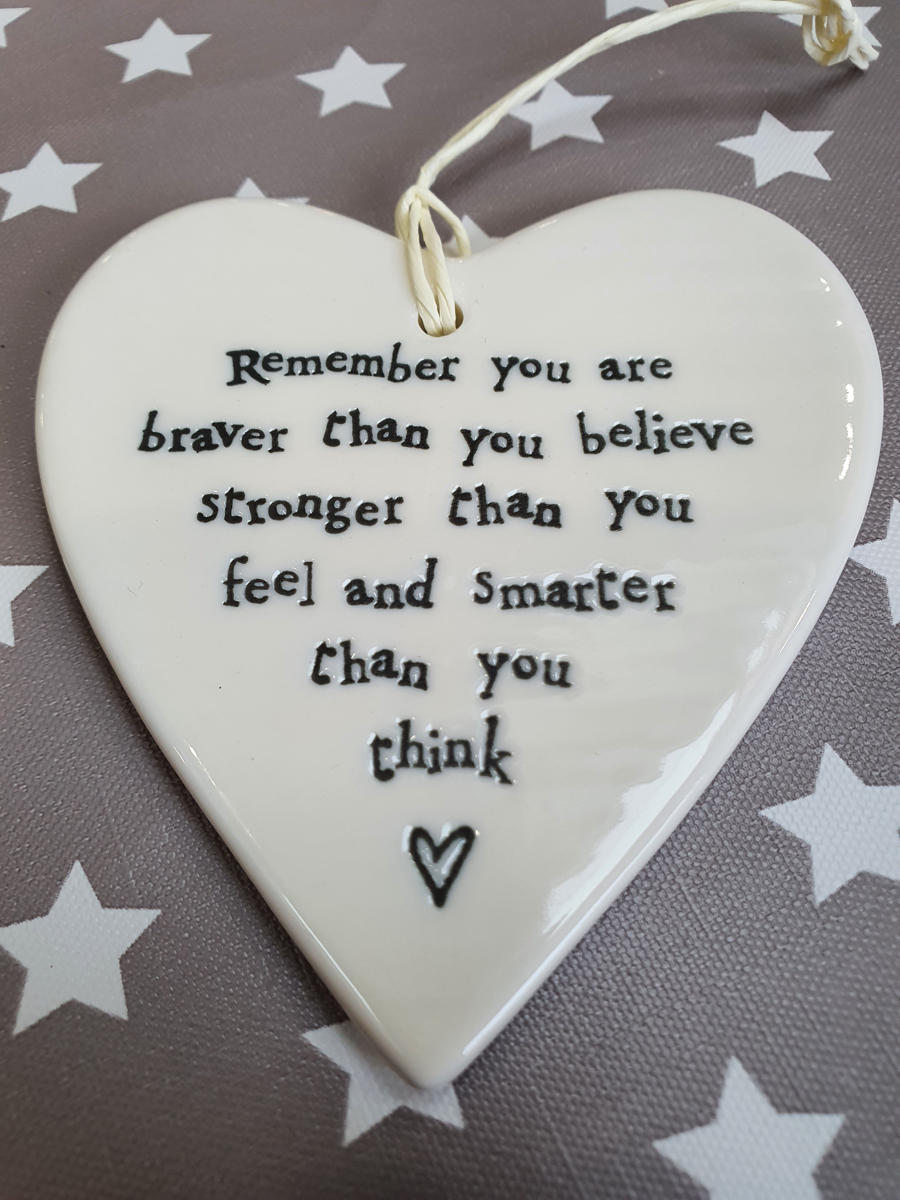 Ceramic Hanging Heart  Remember You Are Braver image 5