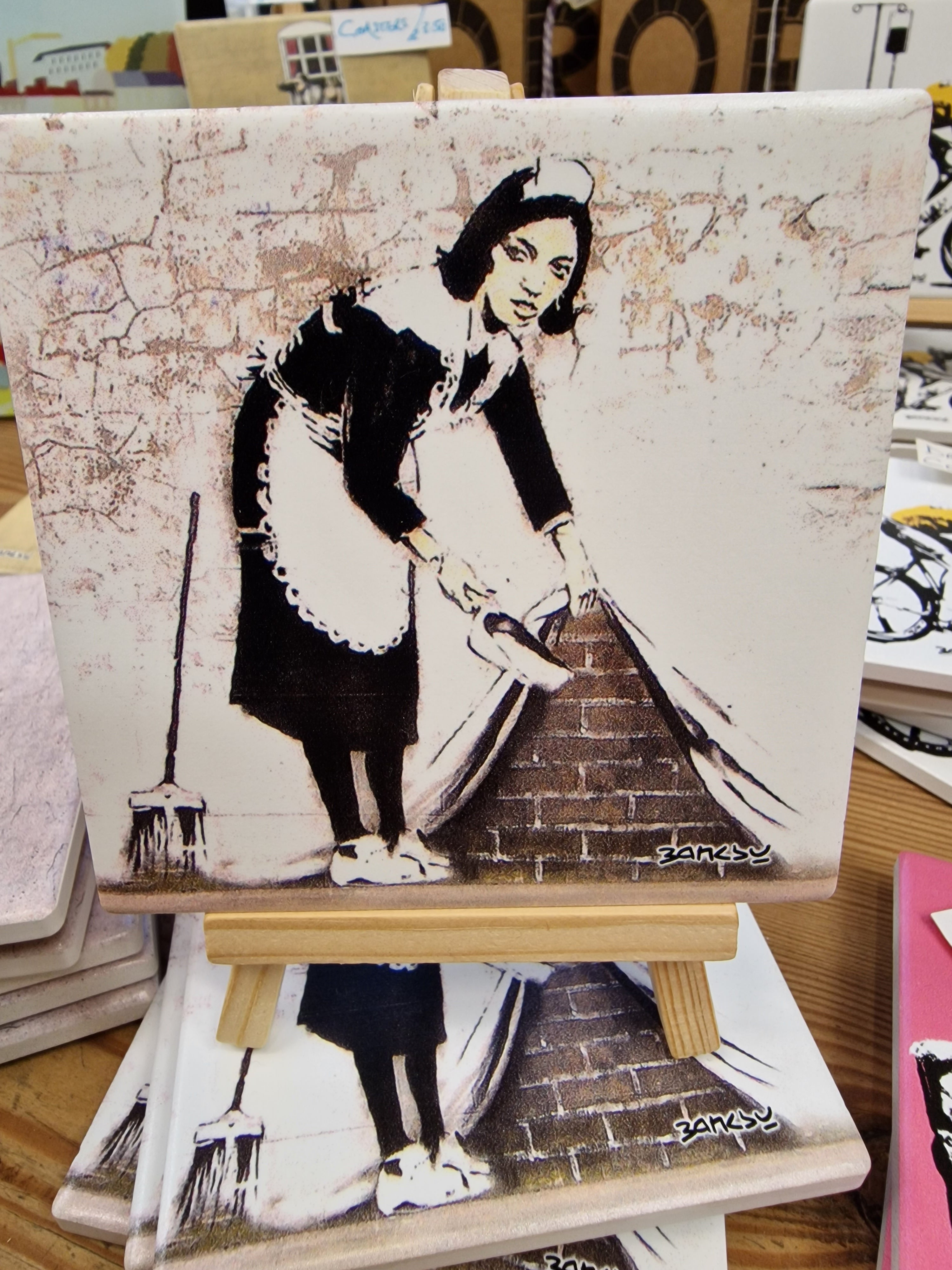 Banksy Ceramic Coaster image 0