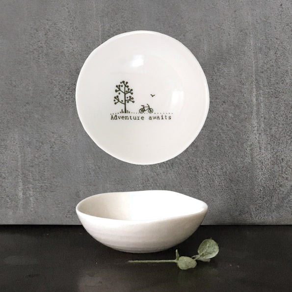 Ceramic Wobbly Trinket Bowl Small Adventure Awaits image 0