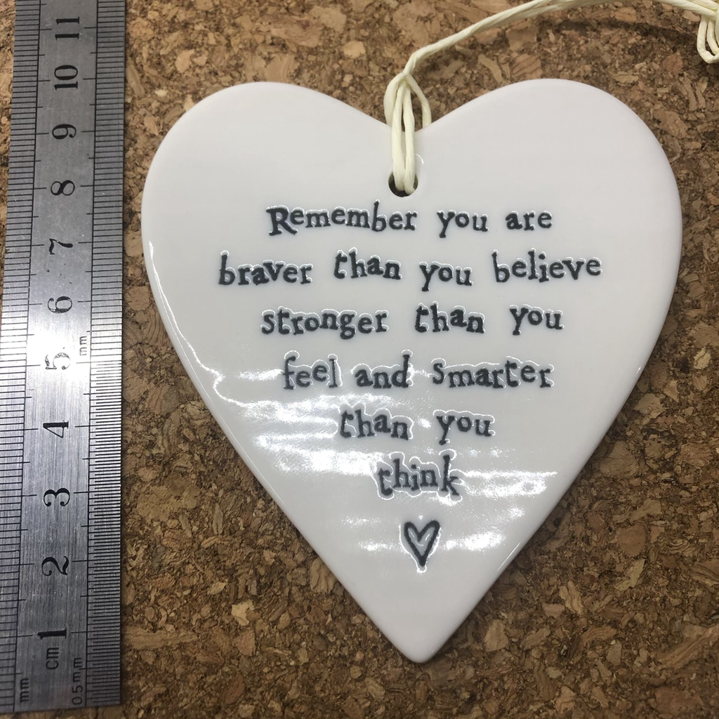 Ceramic Hanging Heart  Remember You Are Braver image 3