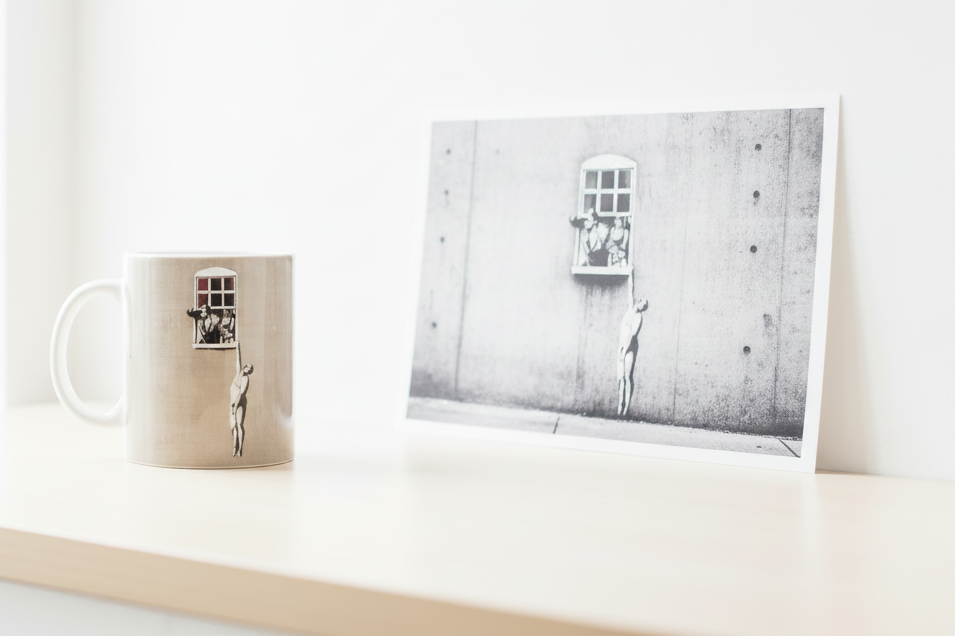 Banksy Naked Man Mug Lighter