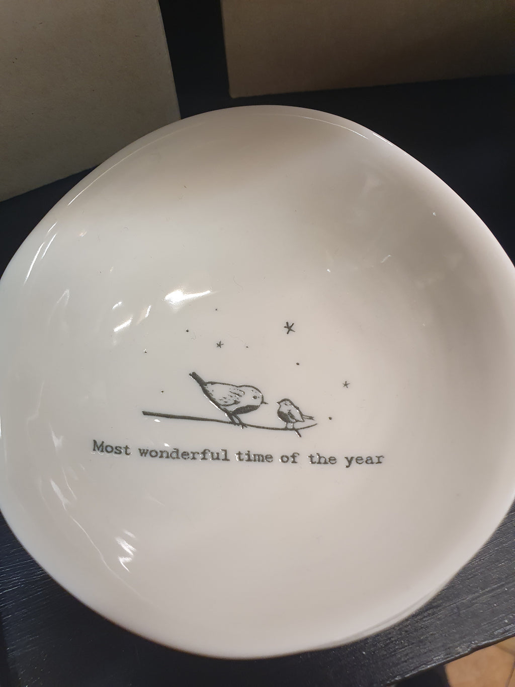 Ceramic Wobbly Trinket Bowl Medium Most Wonderful Time image 1