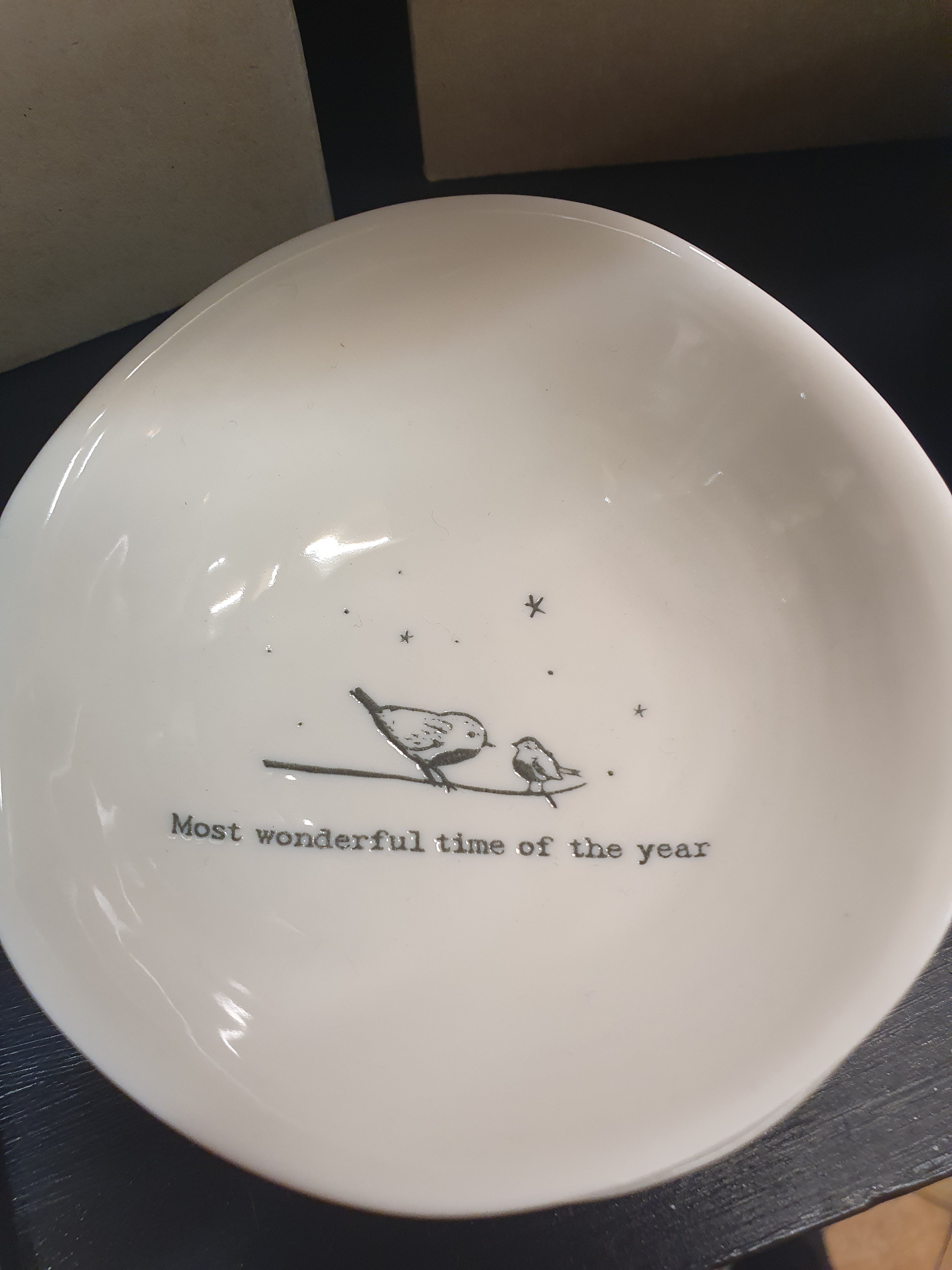 Ceramic Wobbly Trinket Bowl Medium Most Wonderful Time image 1