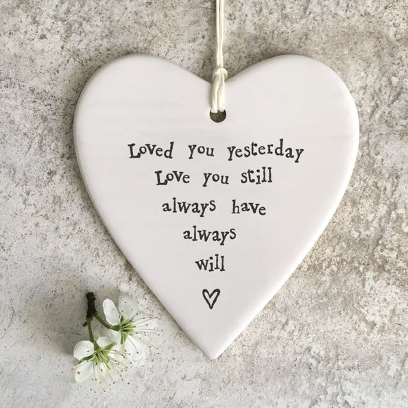 Ceramic Hanging Heart  Loved You Yesterday  image 0