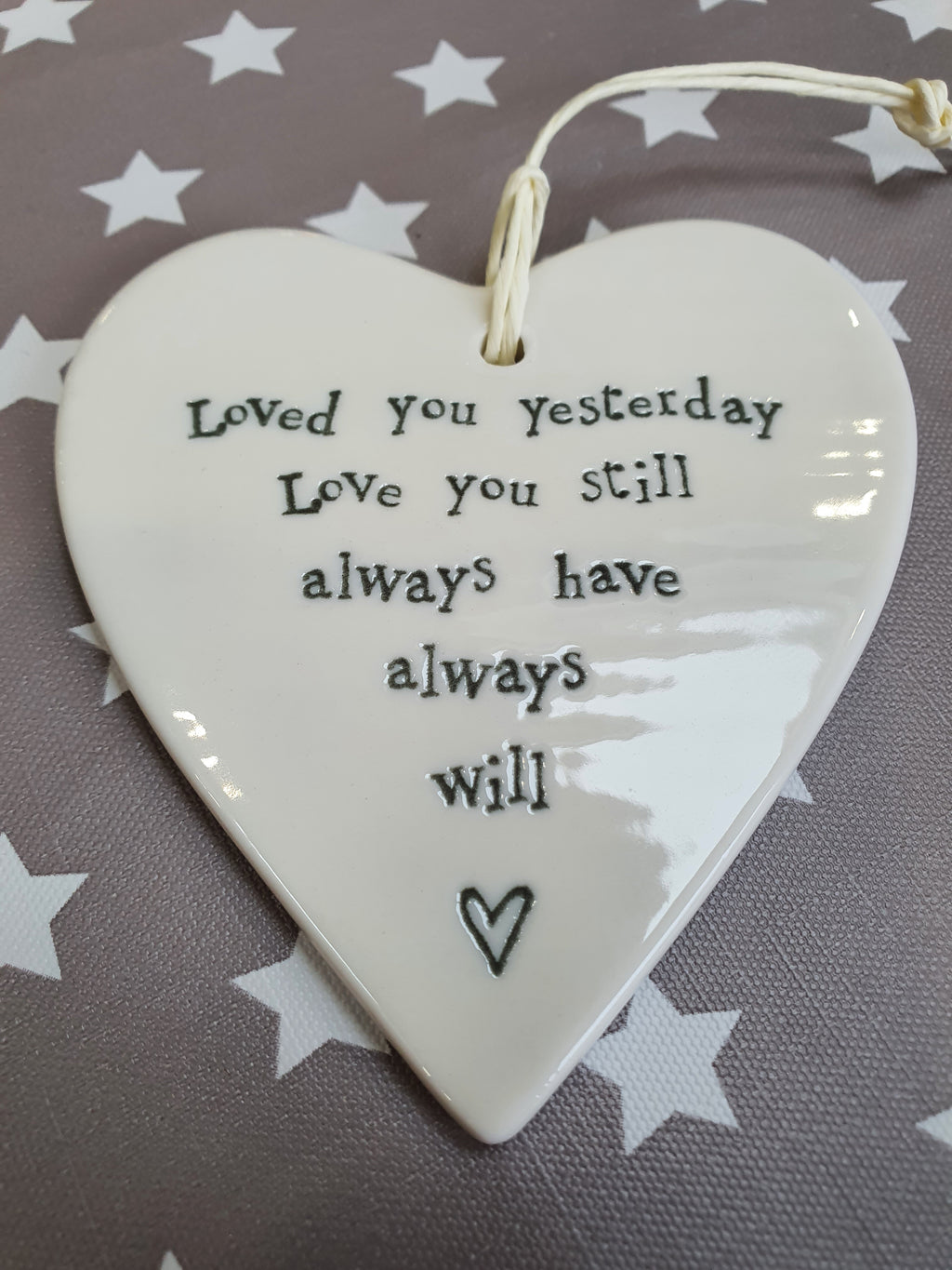 Ceramic Hanging Heart  Loved You Yesterday  image 2