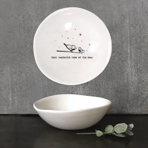 Ceramic Wobbly Trinket Bowl Medium Most Wonderful Time image 0