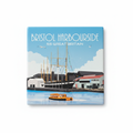 Bristol SS Great Britain ceramic coaster on white background