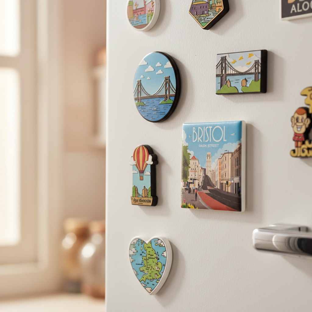 Bristol Park Street ceramic magnet lifestyle shot on kitchen fridge