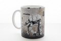 Banksy I Am Your Father AT-AT ceramic mug on clean white surface, bright lifestyle product photography