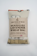 Camper van print microwavable lavender wheat bag flat lay on white background