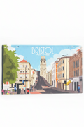 Bristol Park Street tea towel flat lay on white background