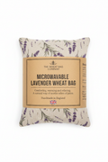 Lavender sprig print microwavable lavender wheat bag flat lay on white background